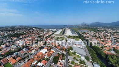 Marica Centro vista para o aeroporto ao fundo lagoa de Marica