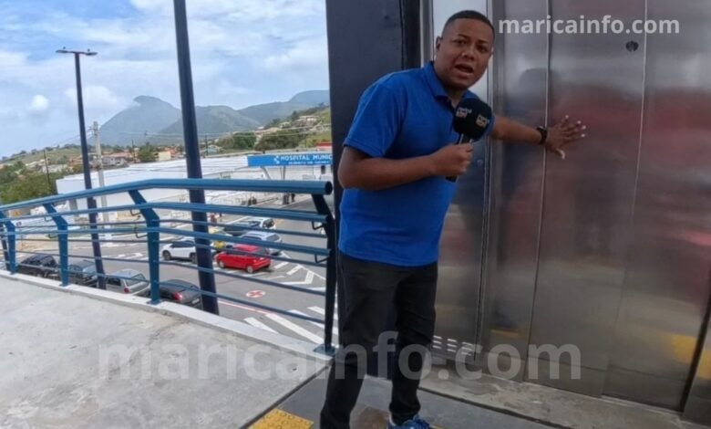 Maricá: Elevador de passarela do Hospital Che Guevara está parado há meses e preocupa pacientes e moradores do entorno 9 Passarela Che Guevara Elevador