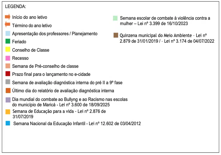 Maricá divulga calendário escolar de 2026; aulas começam em fevereiro 11 calendario 2025 leg