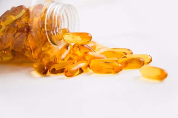 Capsulas de omega 3 em imagem de arquivo