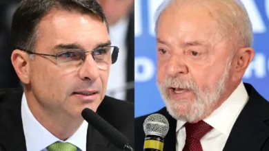O presidente Lula e o senador Flavio Bolsonaro candidatos a Presidencia
