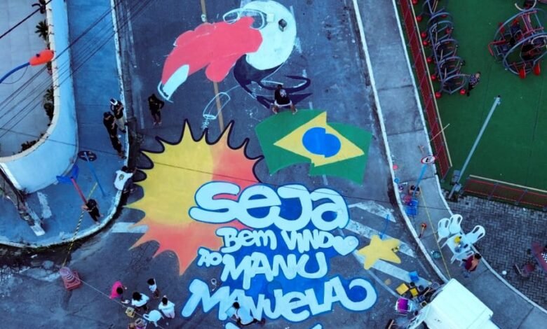 Em clima de Copa do Mundo, bairro de Maricá recebe pinturas de rua e atividades para crianças 9 Bairro Manu Manuela recebe pinturas de rua e atividades para criancas e1780757903899