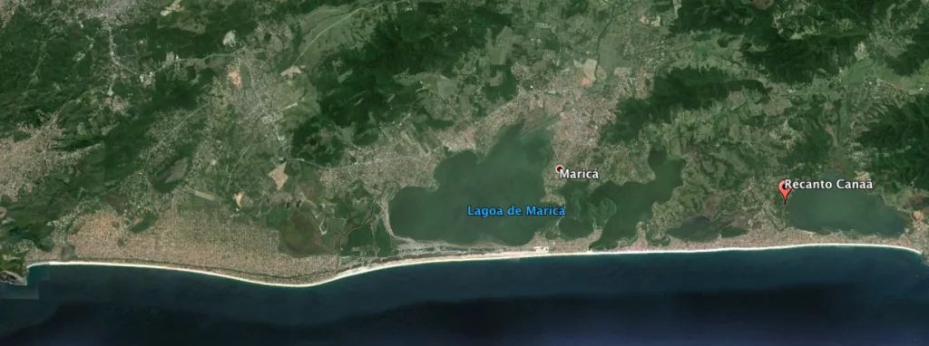 Recanto Canaã: novo espaço para eventos, festas e confraternizações em Maricá 7 Localização do Recanto Canaã, em Maricá.