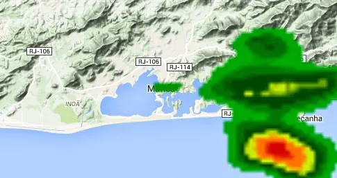 Semana pode começar com chuva em Maricá 5 Radar Meteorologico mostrava concentração de nuvens em Ponta Negra, Maricá, às 17h.