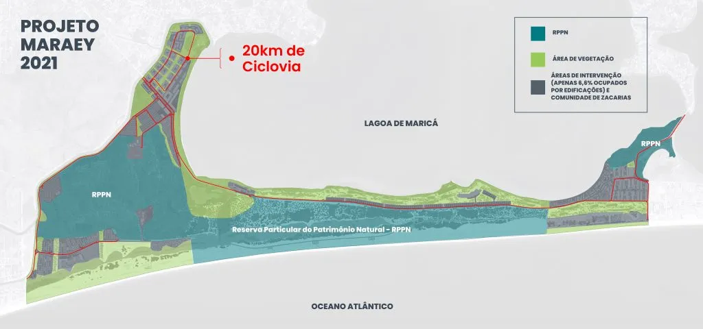 Resort na Restinga de Maricá terá ciclovia de 20 km 10 Mapa MARAEY