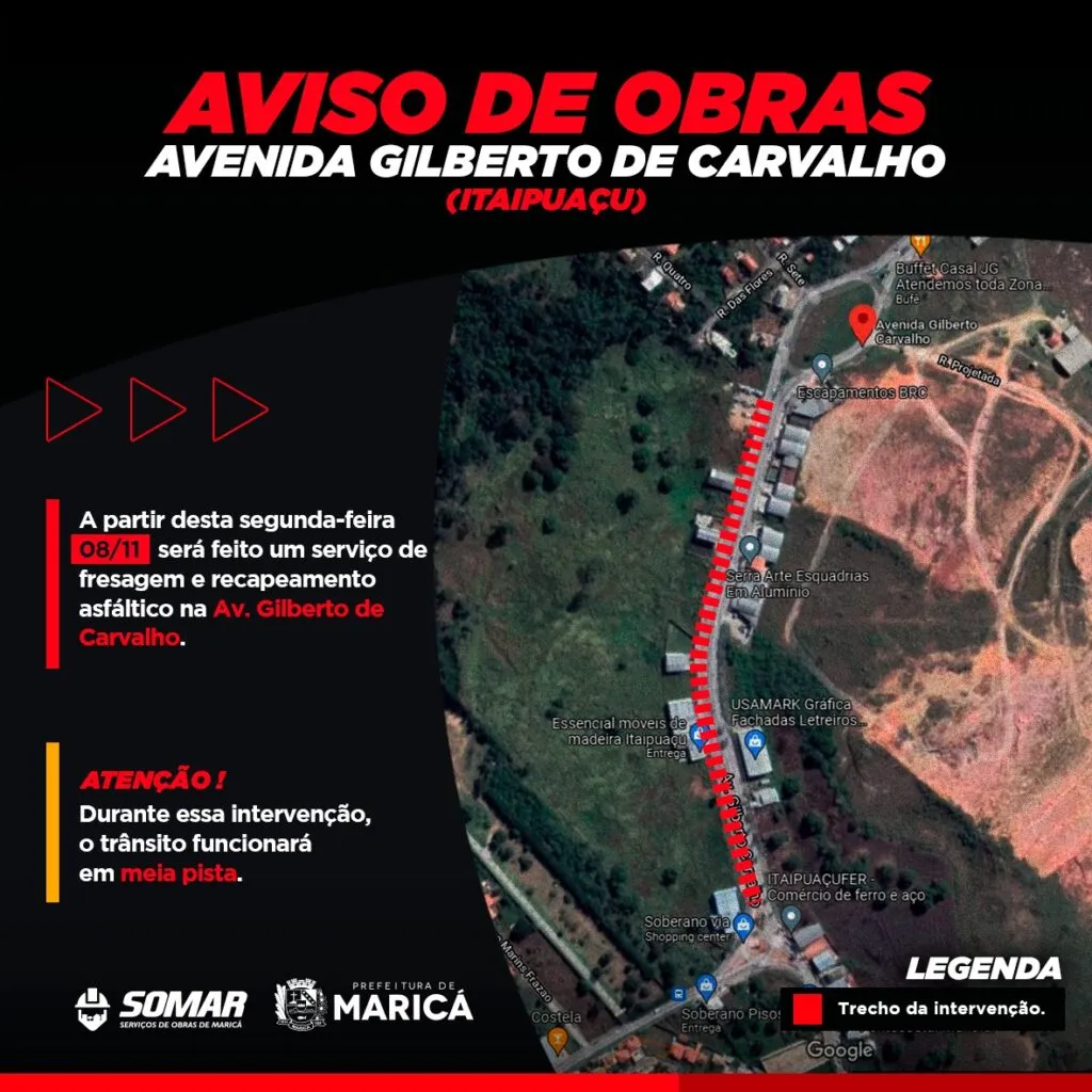 Itaipuaçu: Somar anuncia recapeamento da Avenida Gilberto Carvalho 9 obras itaipuacu gilberto carvalho