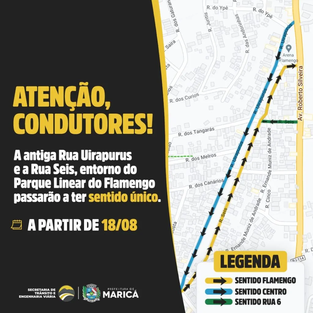 Maricá: Prefeitura altera trânsito no Flamengo, que passa a ter sistema binário 8 esquema trans flame