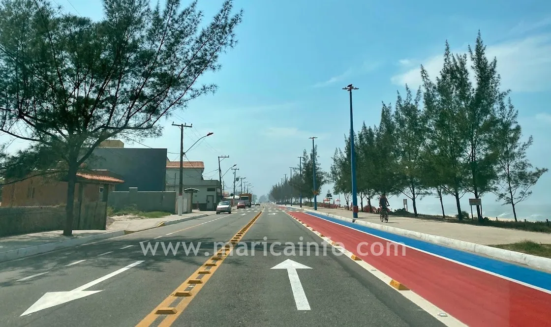 Itaipuaçu: Novo trecho recebe sinalização com ciclofaixa e estacionamento rotativo 9 orla itaipuacu novo trecho