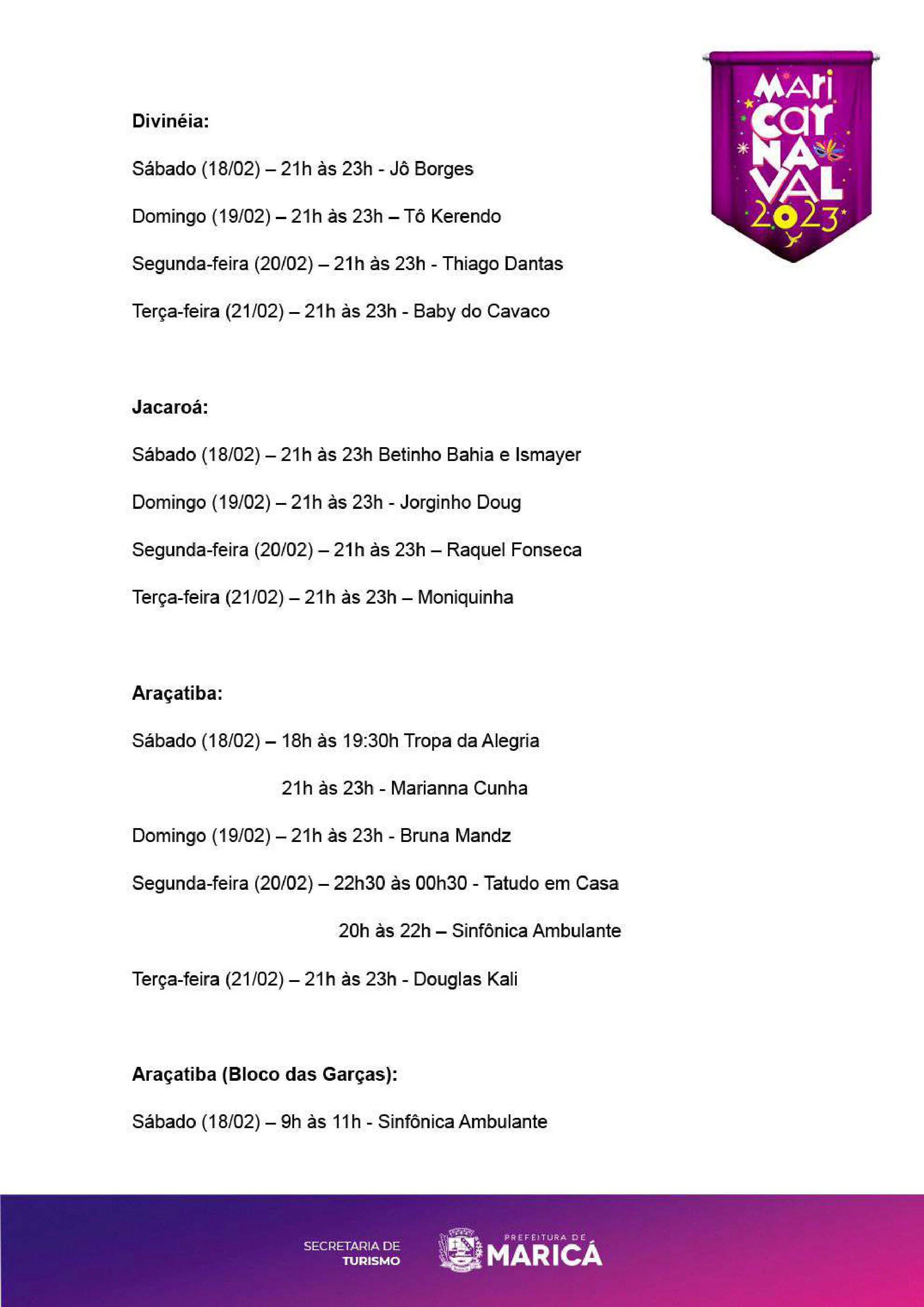 Confira a programação do Carnaval 2023 em Maricá 9 ProgramacaoCarnaval 2023 marica 3
