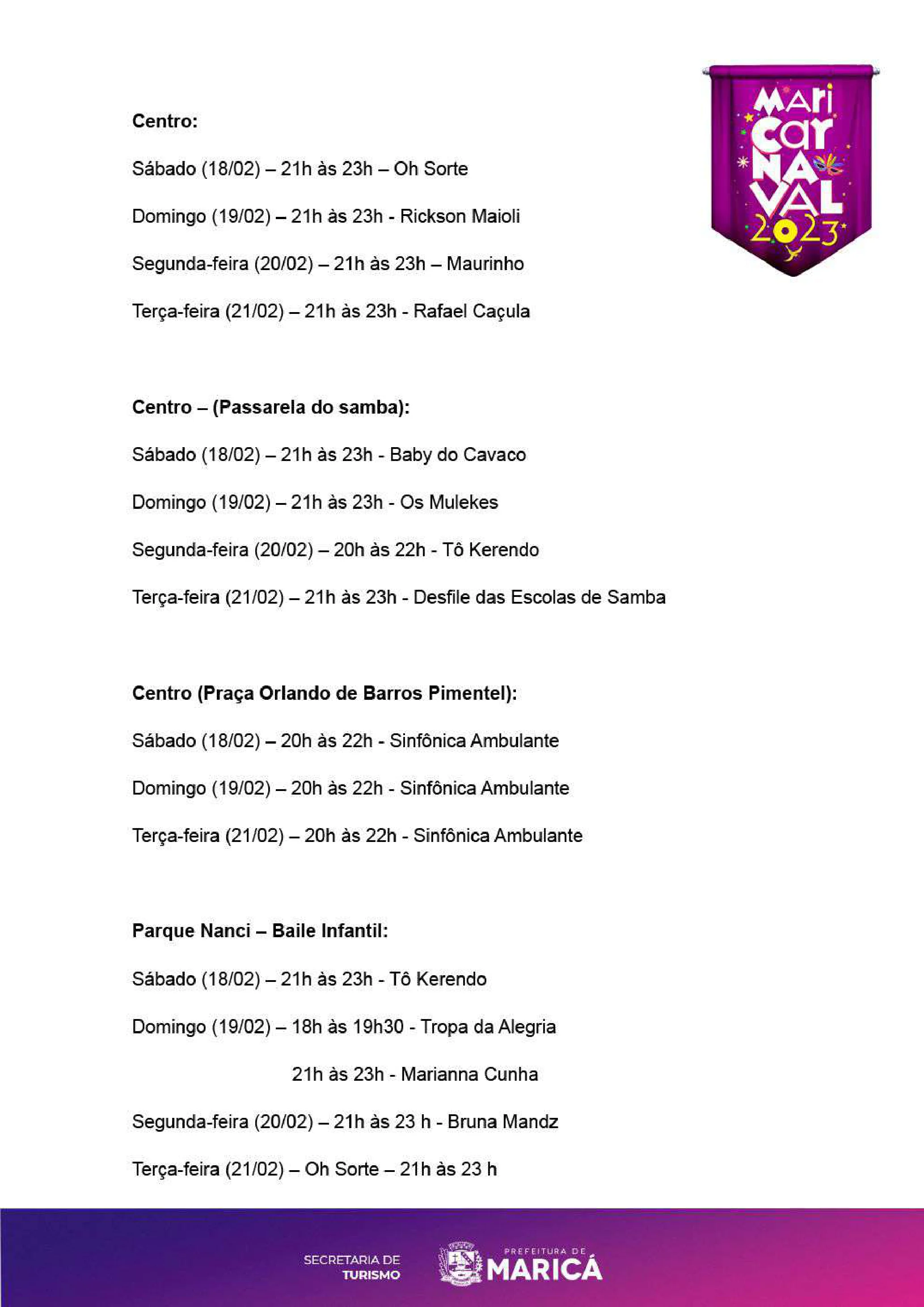 Confira a programação do Carnaval 2023 em Maricá 10 ProgramacaoCarnaval 2023 marica 4