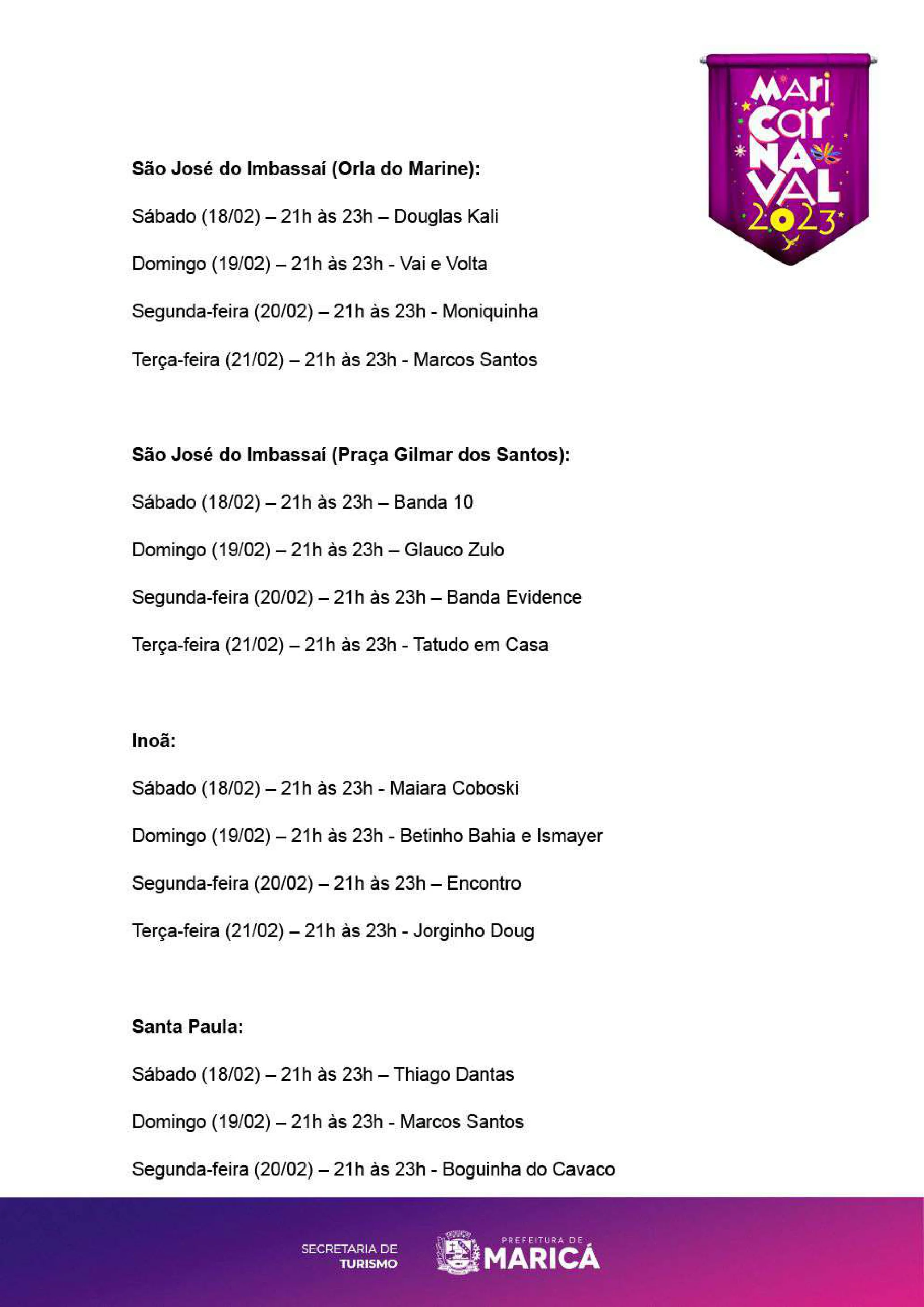 Confira a programação do Carnaval 2023 em Maricá 11 ProgramacaoCarnaval 2023 marica 5