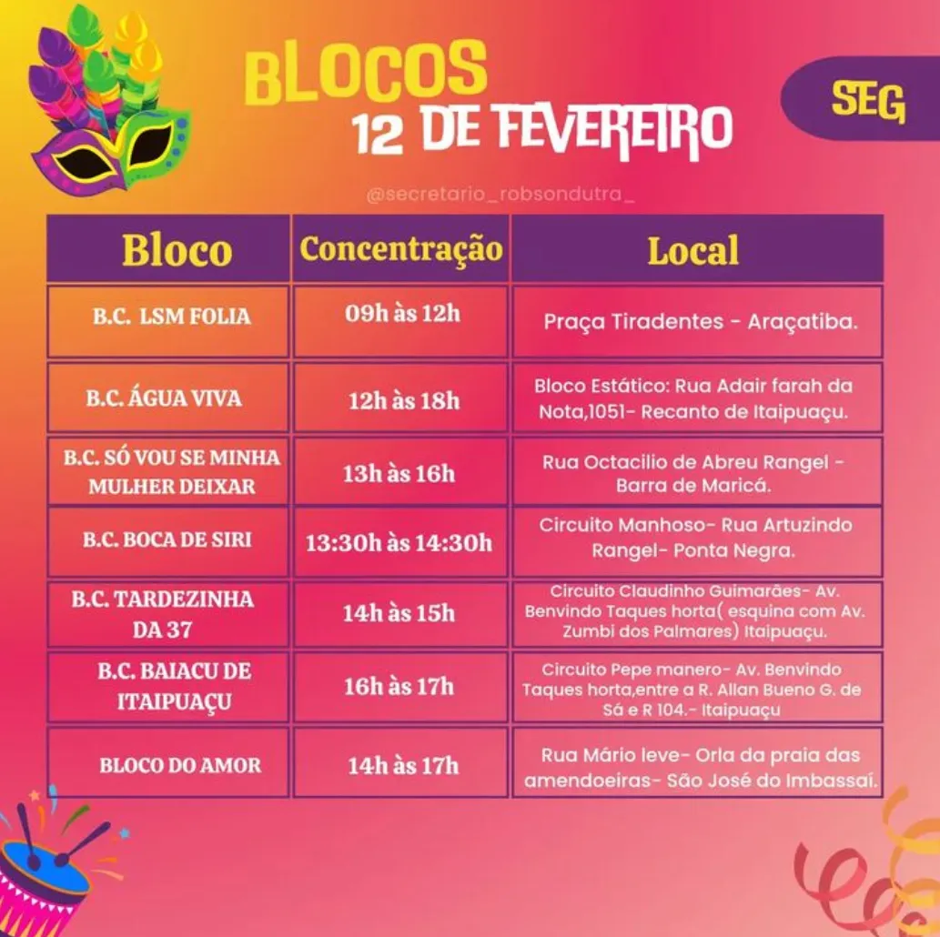 Confira a programação dos Blocos para o Carnaval 2024 em Maricá 18 IMG 1525