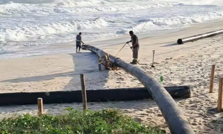 Parte do emissário submarino de Maricá é arrastada por ressaca para outra cidade; entenda! 8 IMG 5581