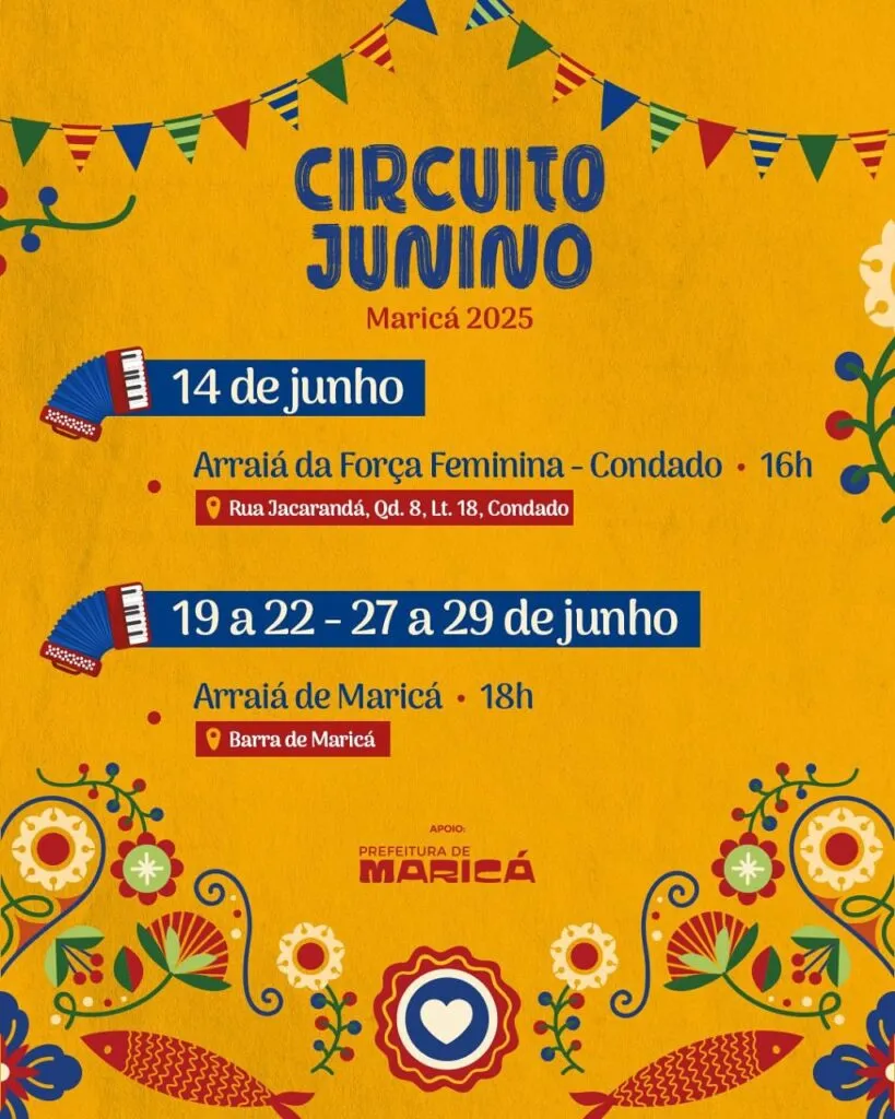 Temporada de festas juninas começa nesta sexta (13) em Maricá 5 jun2