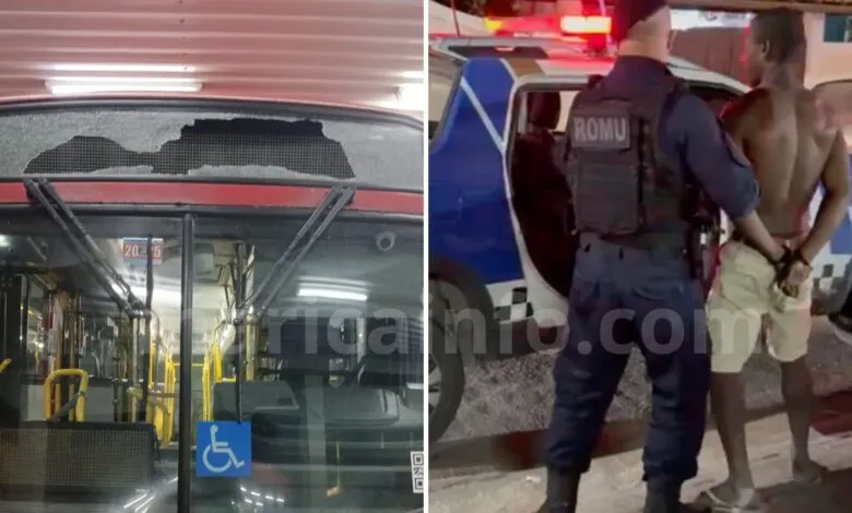 Guarda Municipal detém homem após ataques a quatro ônibus em Maricá 7 detido depredar onibus